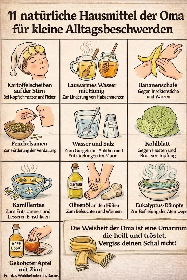 Hausmittel der Oma für den Alltag mit natürlichen Zutaten