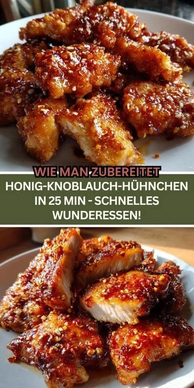 Schnelles Honig-Knoblauch-Hühnchen, das in 25 Minuten zubereitet wird.