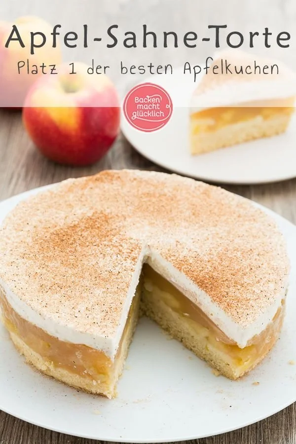 Traditionelles Apfelkuchenrezept mit Zimt und Sahne