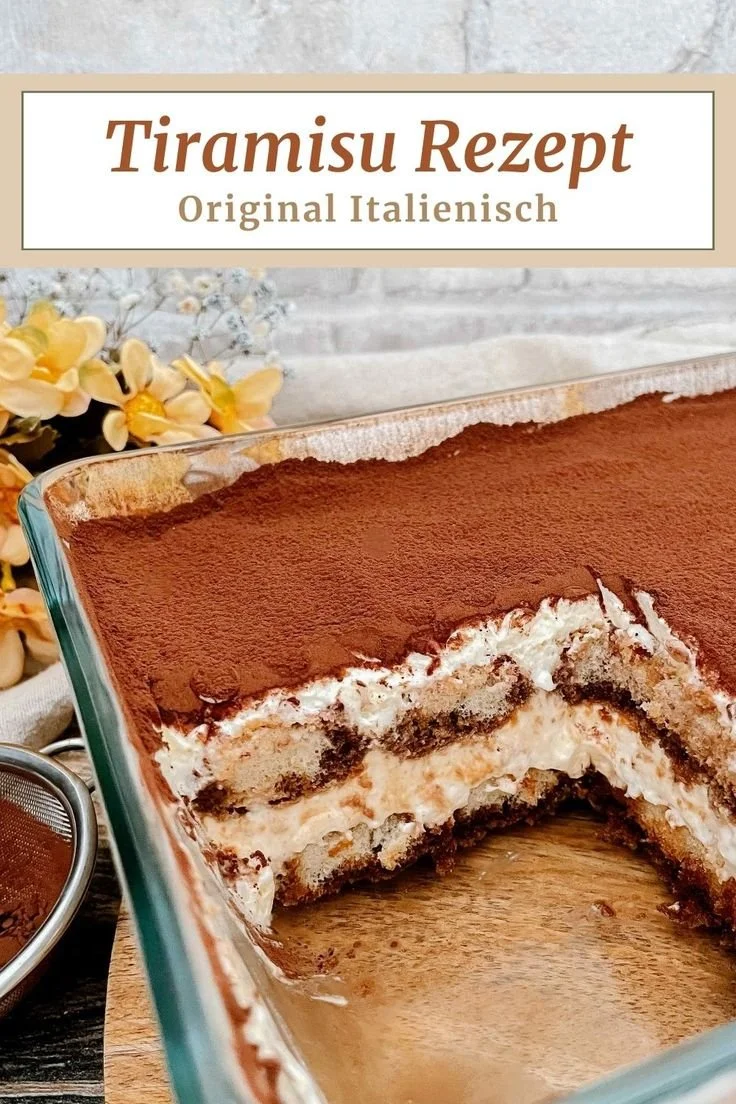 Ein köstliches Tiramisu nach original italienischem Rezept mit Schichten aus Kaffee und Mascarpone.