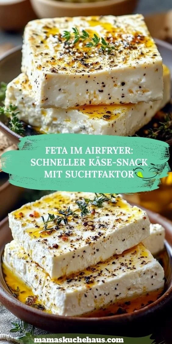 Käse-Snack aus Feta im Airfryer zubereitet