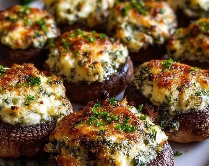 Gefüllte Champignons vom Grill – leckeres vegetarisches Snack-Rezept