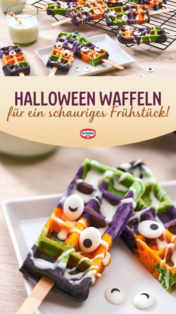 Gruselige Halloween Waffeln für ein unvergessliches Frühstück