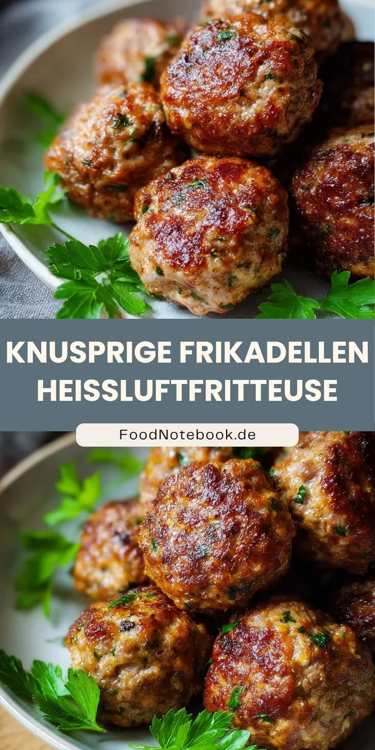 Knusprige Frikadellen zubereitet in der Heißluftfritteuse, lecker und einfach.