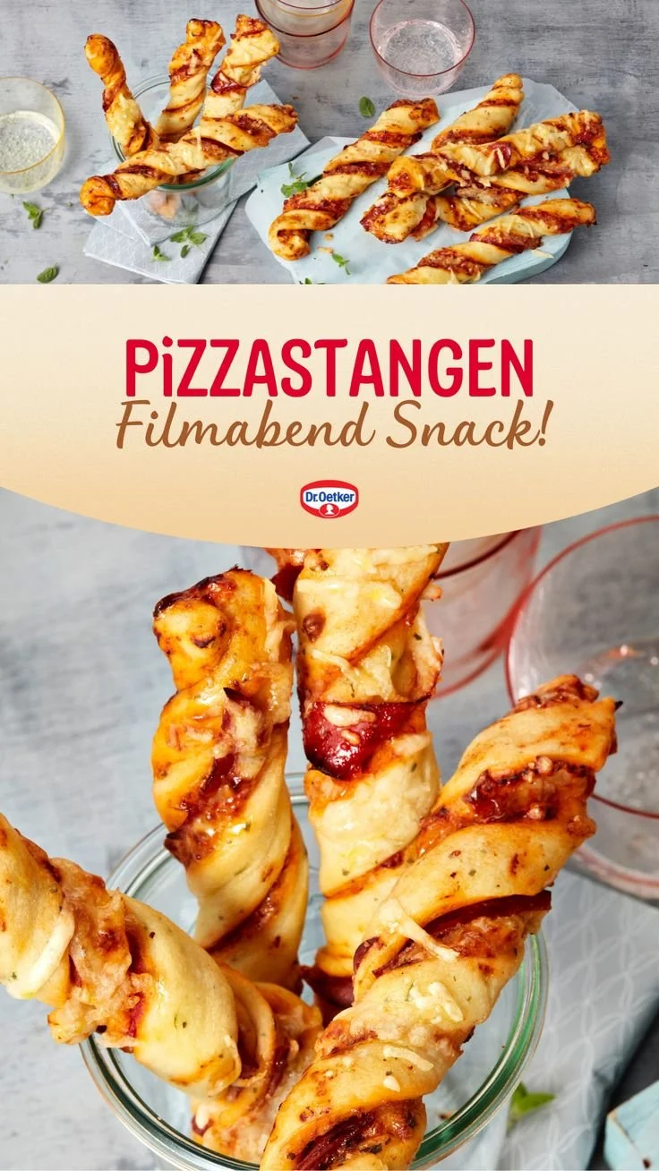 Leckere Pizzastangen als Snack für einen gemütlichen Filmabend
