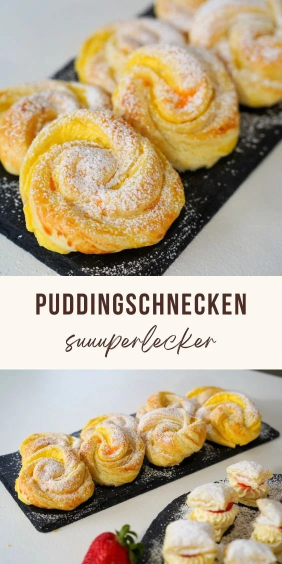 Leckere Puddingschnecken frisch aus dem Ofen