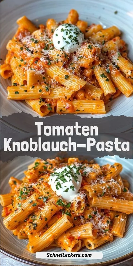 Tomaten-Knoblauch-Pasta Rezept für ein schnelles Abendessen